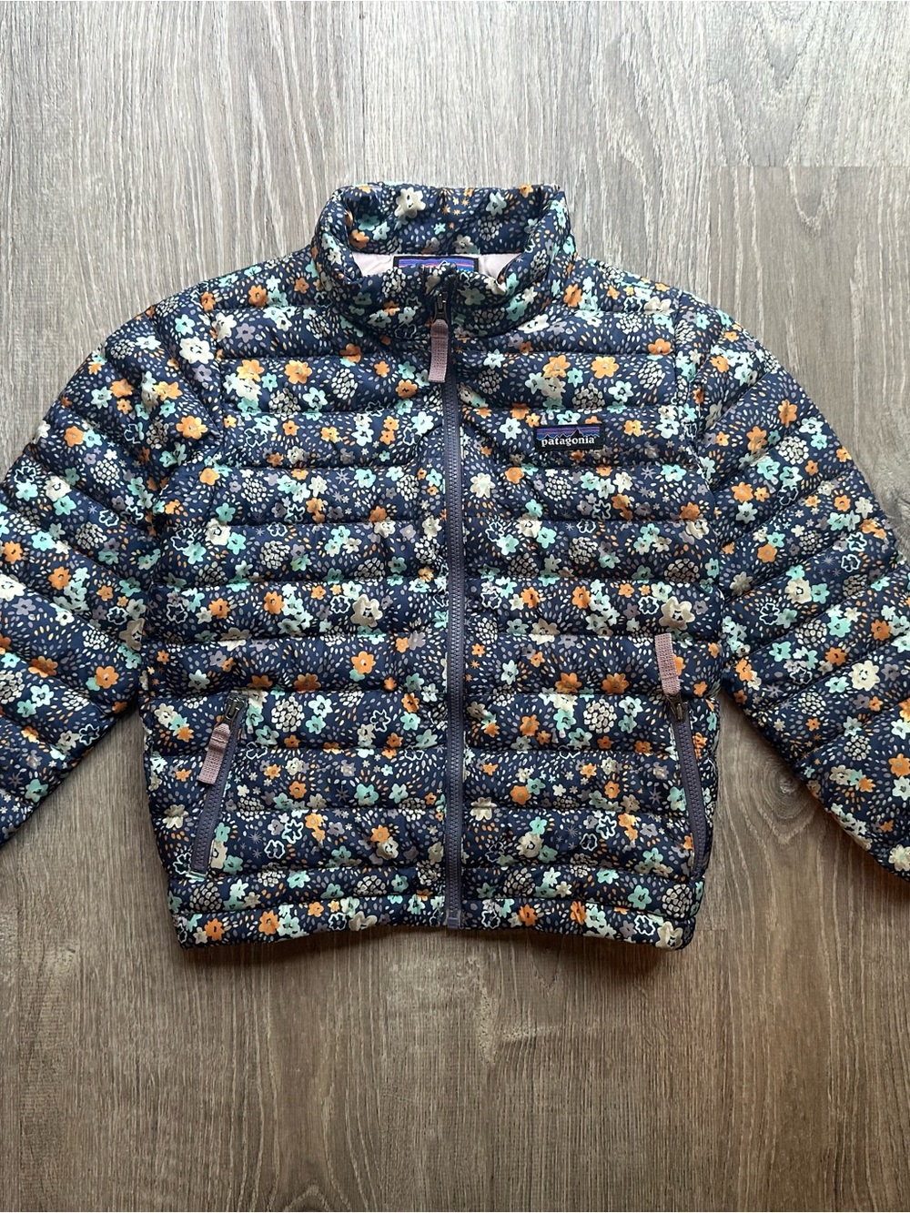 Patagonia Girls 5T Floral Puffer Down sweater Jacket